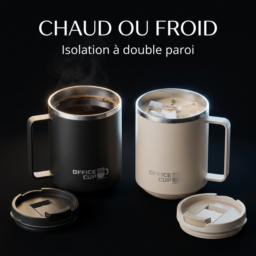Mug isotherme pour boissons chaudes et froides